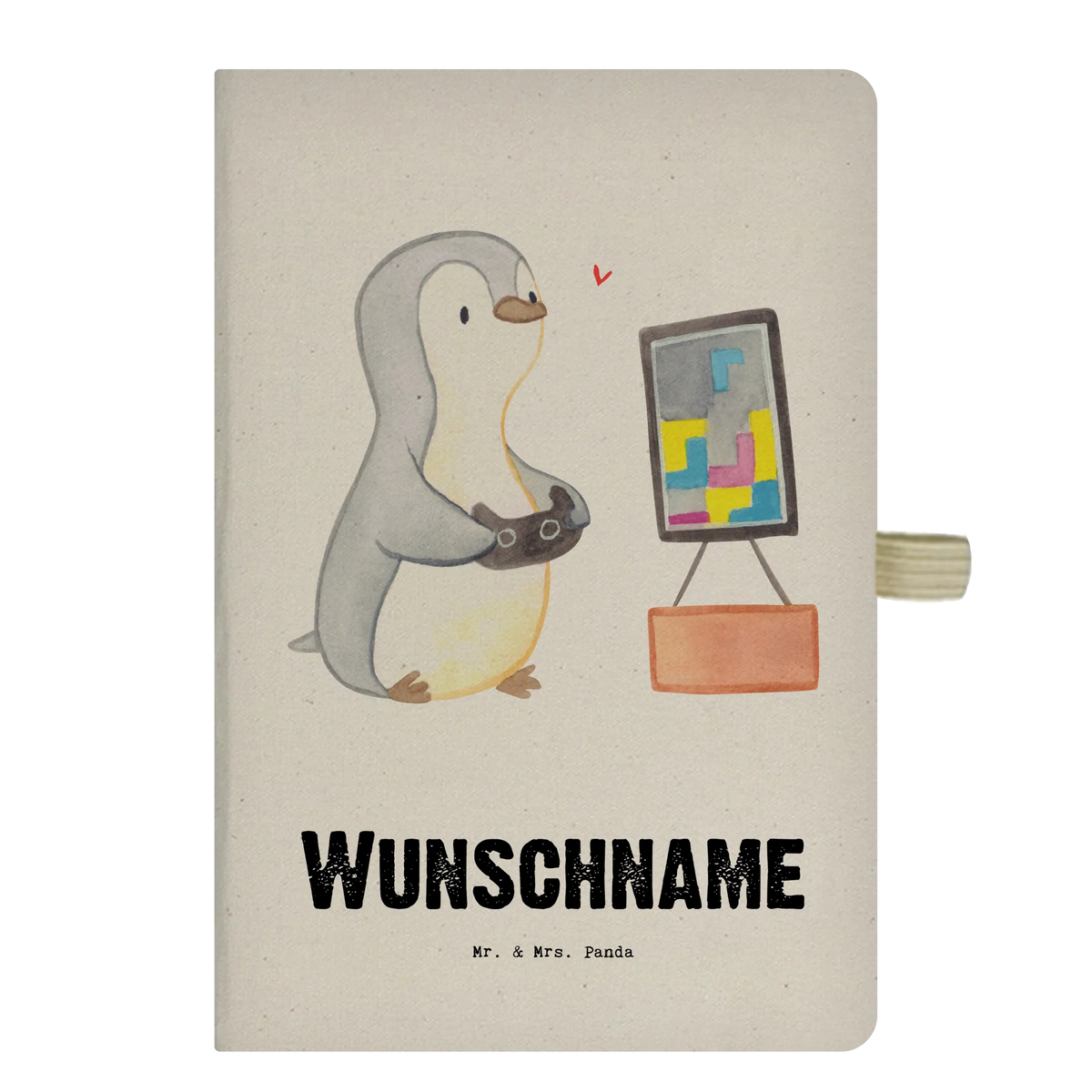 Personalised notebook penguin Gamble Gift, sport, hobby, giving, thank you, award, profit, athlete, gaming, video games, Gambling