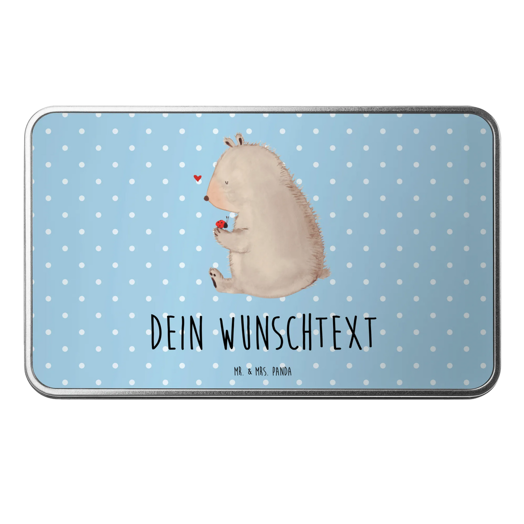 Personalised metal tin bear ladybug bear, teddy, teddy bear, cuddly toy, life is beautiful, love, ladybird, motivation, freedom