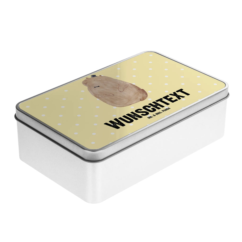 Personalised metal tin Groundhog small animals, cute, funny, cute animal motives, hand drawn, small world, funny sayings, good mood, happy, gifts, gift ideas, special gifts, animal lover, card, Groundhog, cheerfulness, decency, etiquette, respect, friendliness