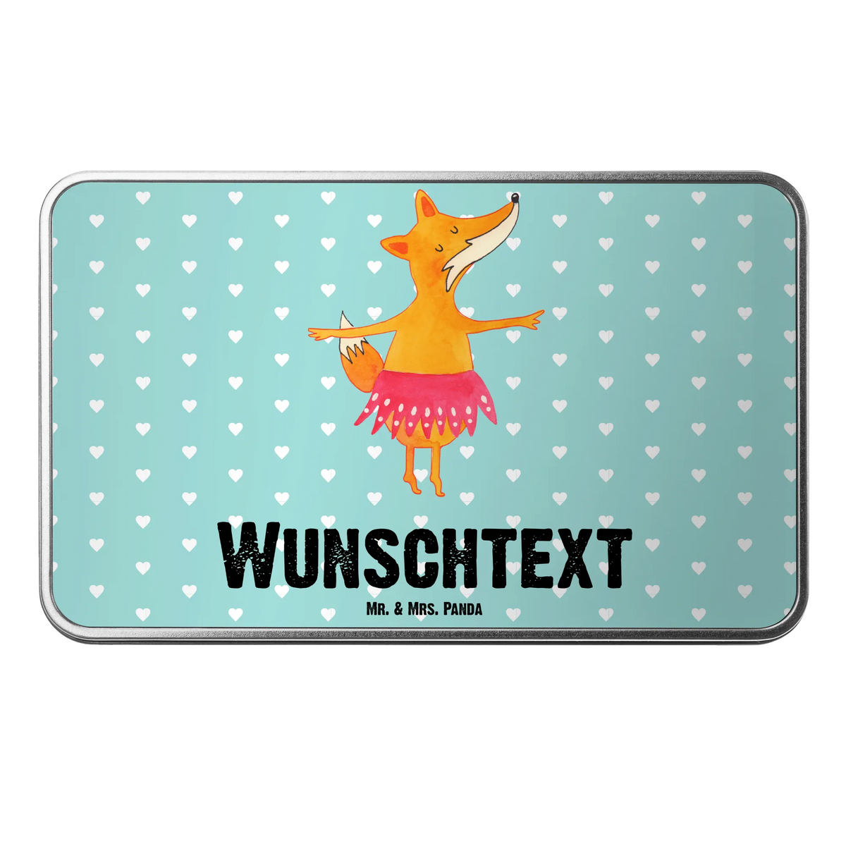 Personalised metal tin Fox ballerina fox, foxes, forest wildlife, clever as a fox, animal lover, invitation, fox saying, vixen, ballerina, ballet, dancing, dancer, party, birthday
