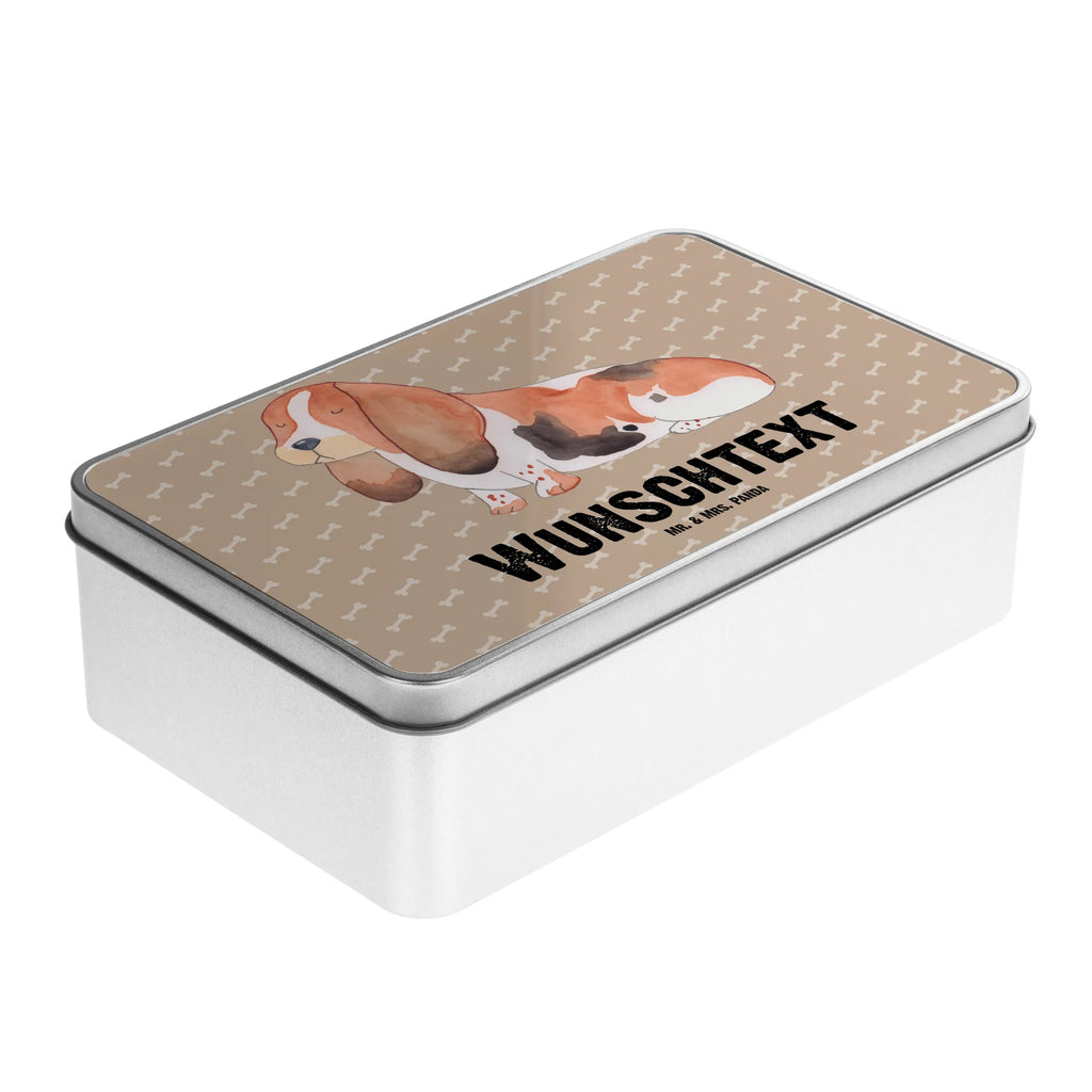 Spersonalizowana metalowa puszka pies Basset Hound Pies, motyw psa, zwierzę domowe, rasa psa, miłośnik zwierząt, właściciel psa, powiedzenia