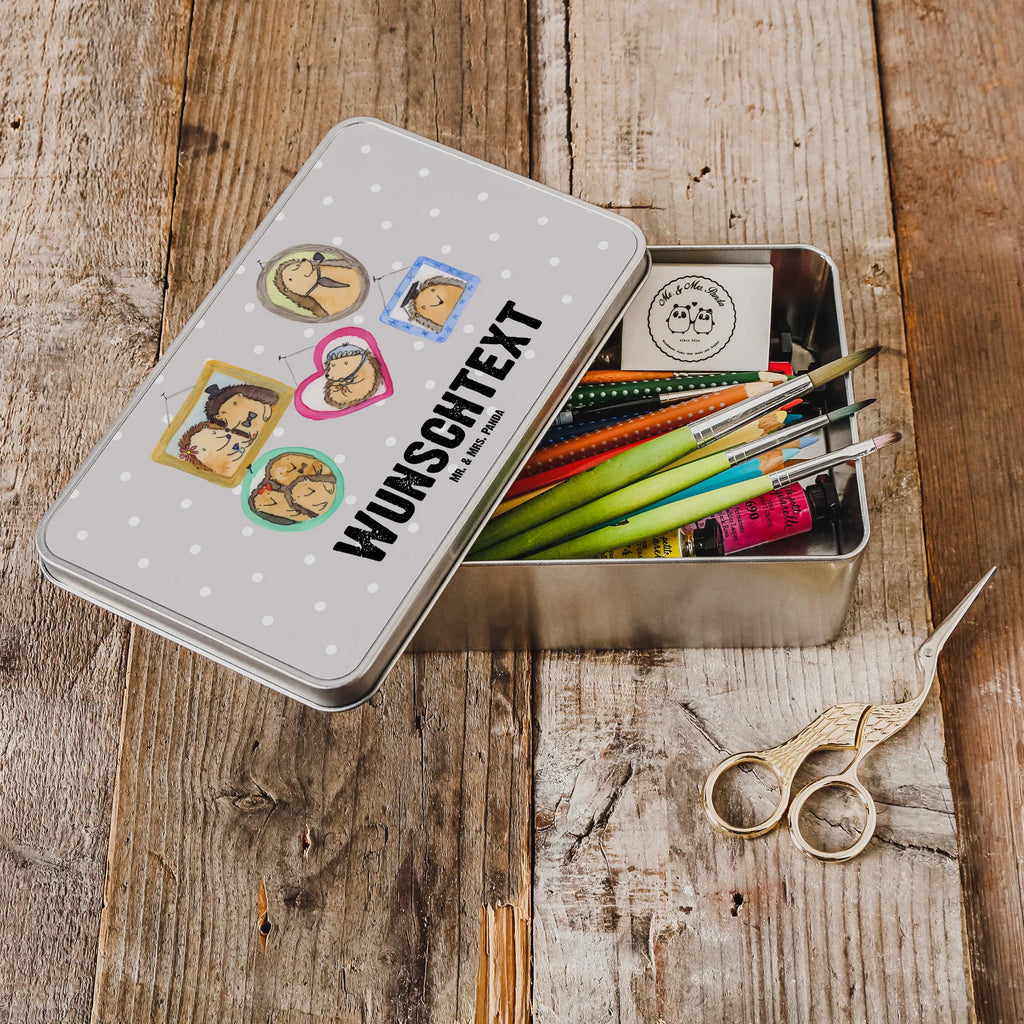 Personalised metal tin Hedgehog family Family, Father's Day, Mother's Day, brother, sister, Mom, Dad, mum, solidarity, pictures, hedgehogs, dad, happiness, love