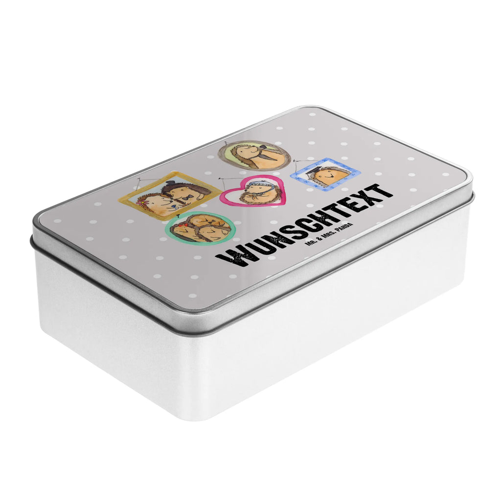 Personalised metal tin Hedgehog family Family, Father's Day, Mother's Day, brother, sister, Mom, Dad, mum, solidarity, pictures, hedgehogs, dad, happiness, love