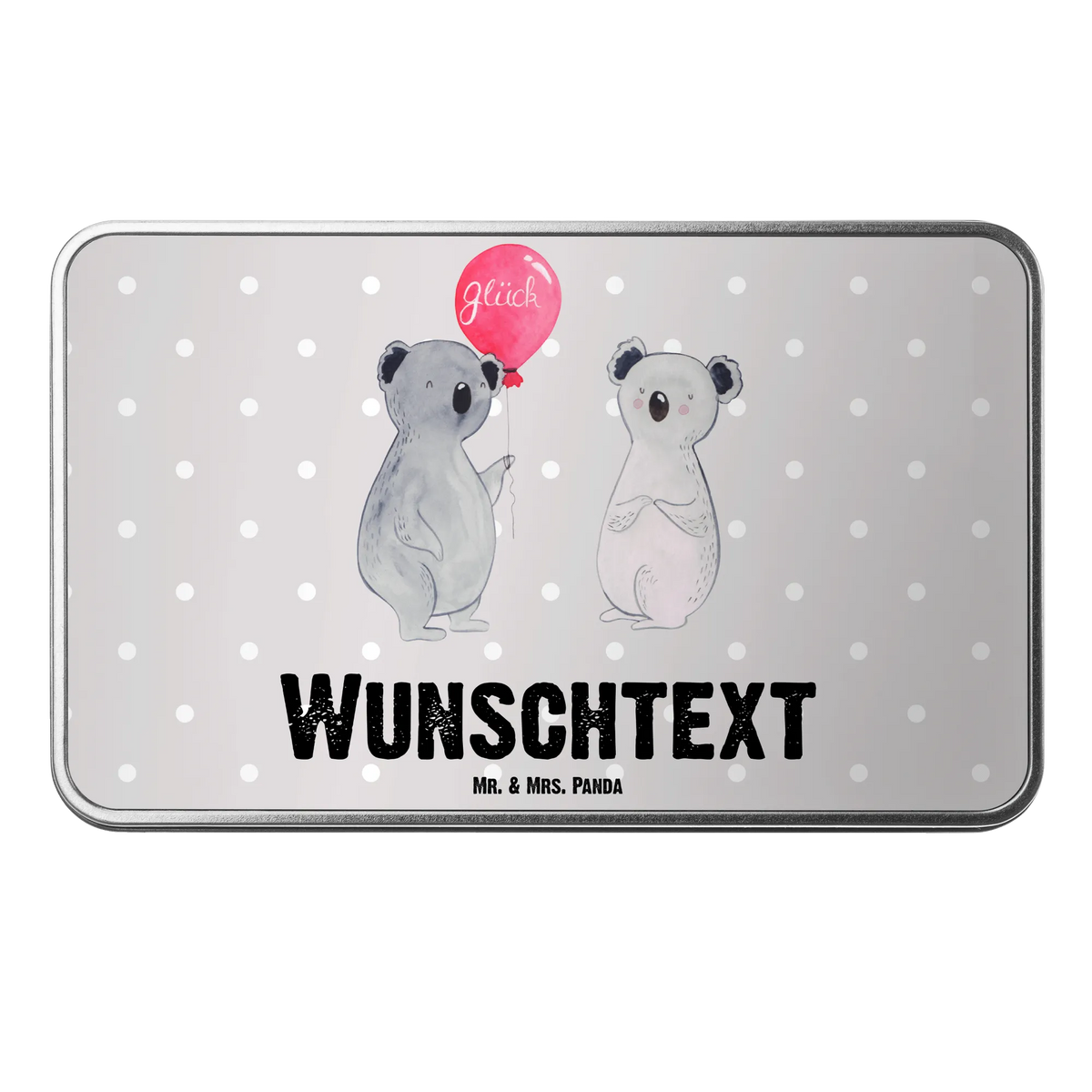 Personalised metal tin Koala bear balloon balloon, present, birthday