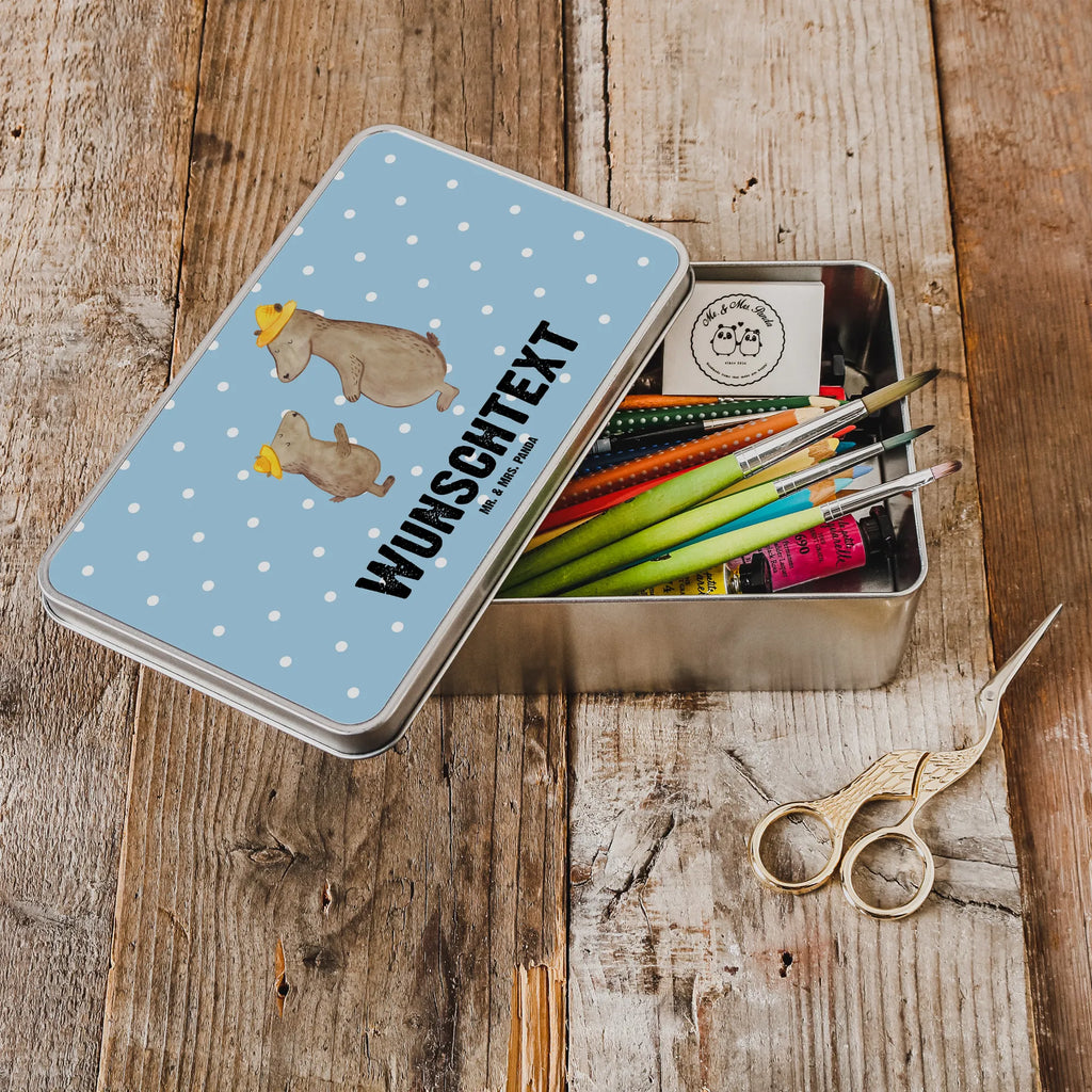 Personalised metal tin Bears with hats Family, Father's Day, Mother's Day, brother, sister, Mom, Dad, daddy, role model, son, family, bear, favourite person, dad, child, sons, father, children, father-son, father's day