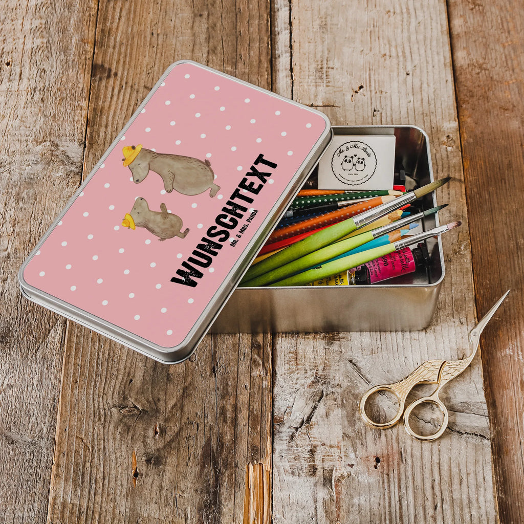 Personalised metal tin Bears with hats Family, Father's Day, Mother's Day, brother, sister, Mom, Dad, daddy, role model, son, family, bear, favourite person, dad, child, sons, father, children, father-son, father's day