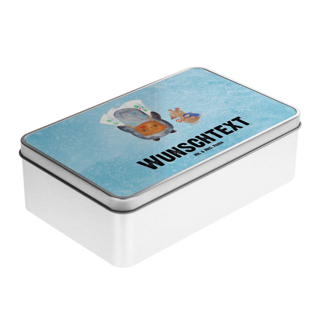 Personalised metal tin Penguin & Mouse Hiker Penguin, North Pole, Winter, Penguins, excursion, road trip, wanderlust, adventure, penguins, penguin, hiking, adventurer