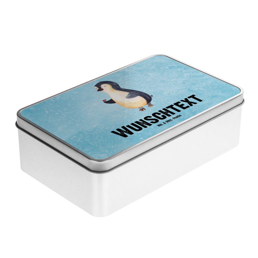 Personalised metal tin Penguin ladybug Penguin, North Pole, Winter, Penguins, wonder, penguins, happiness, love, joy of life, joy, ladybird