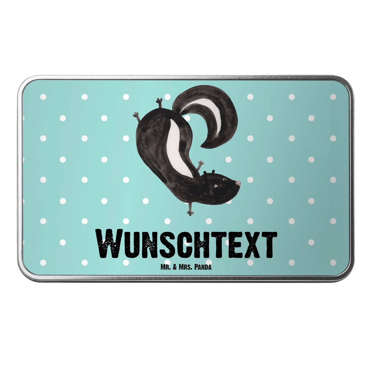 Personalised metal tin skunk handstand Skunk, predator, wild animal, skunk, stink, playful, playground, child