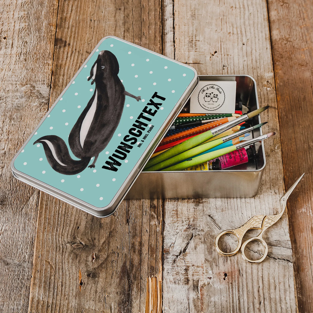 Spersonalizowana metalowa puszka skunks Joga Stinktier, Skunk