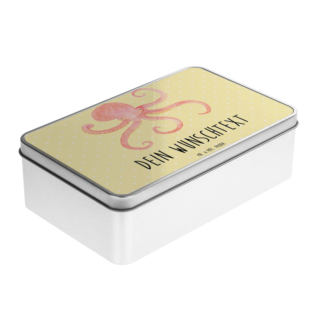 Personalised metal tin Squid small animals, cute, funny, cute animal motives, hand drawn, small world, funny sayings, good mood, happy, gifts, gift ideas, special gifts, animal lover, card, water, ocean, octopus, squid, arms, sea, sea animal