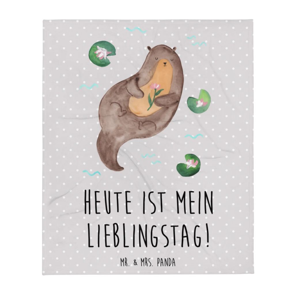 Koc wydra lilia wodna Sofadecke, Wolldecke, Tagesdecke, Wohndecke, Decke, Otter, Fischotter, Seeotter, Otter Seeotter See Otter