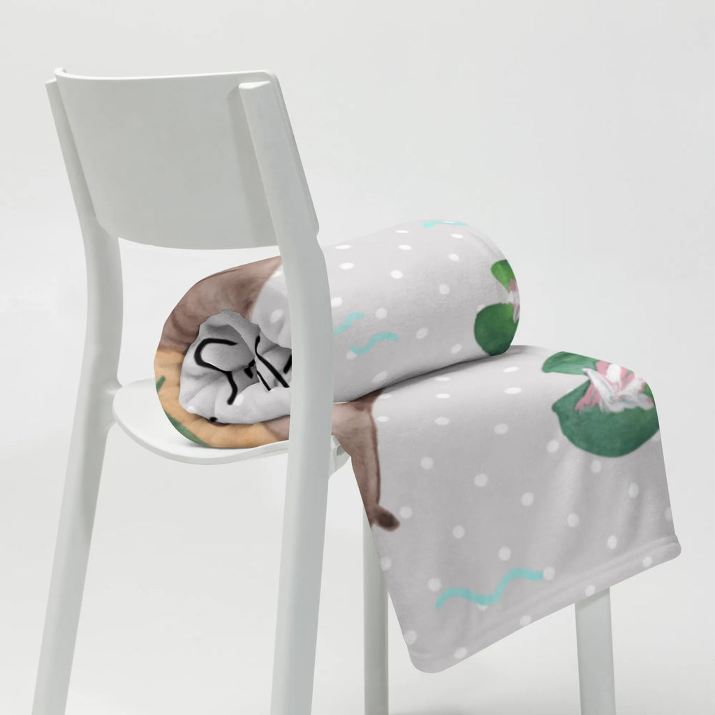 Koc wydra lilia wodna Sofadecke, Wolldecke, Tagesdecke, Wohndecke, Decke, Otter, Fischotter, Seeotter, Otter Seeotter See Otter