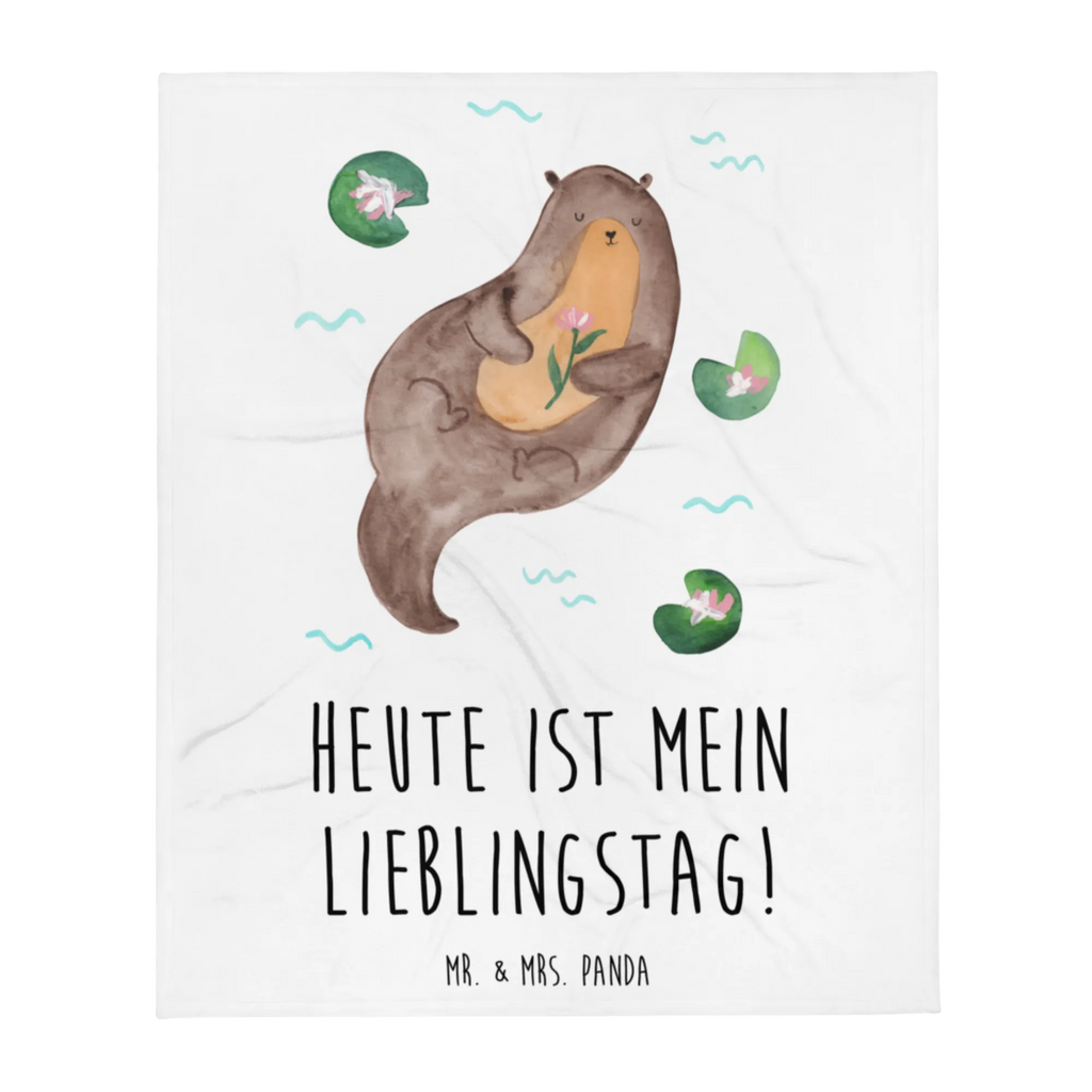 Koc wydra lilia wodna Sofadecke, Wolldecke, Tagesdecke, Wohndecke, Decke, Otter, Fischotter, Seeotter, Otter Seeotter See Otter