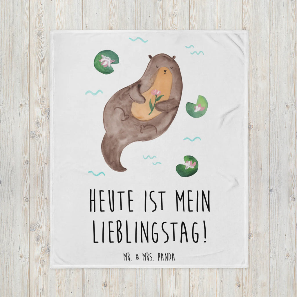 Koc wydra lilia wodna Sofadecke, Wolldecke, Tagesdecke, Wohndecke, Decke, Otter, Fischotter, Seeotter, Otter Seeotter See Otter