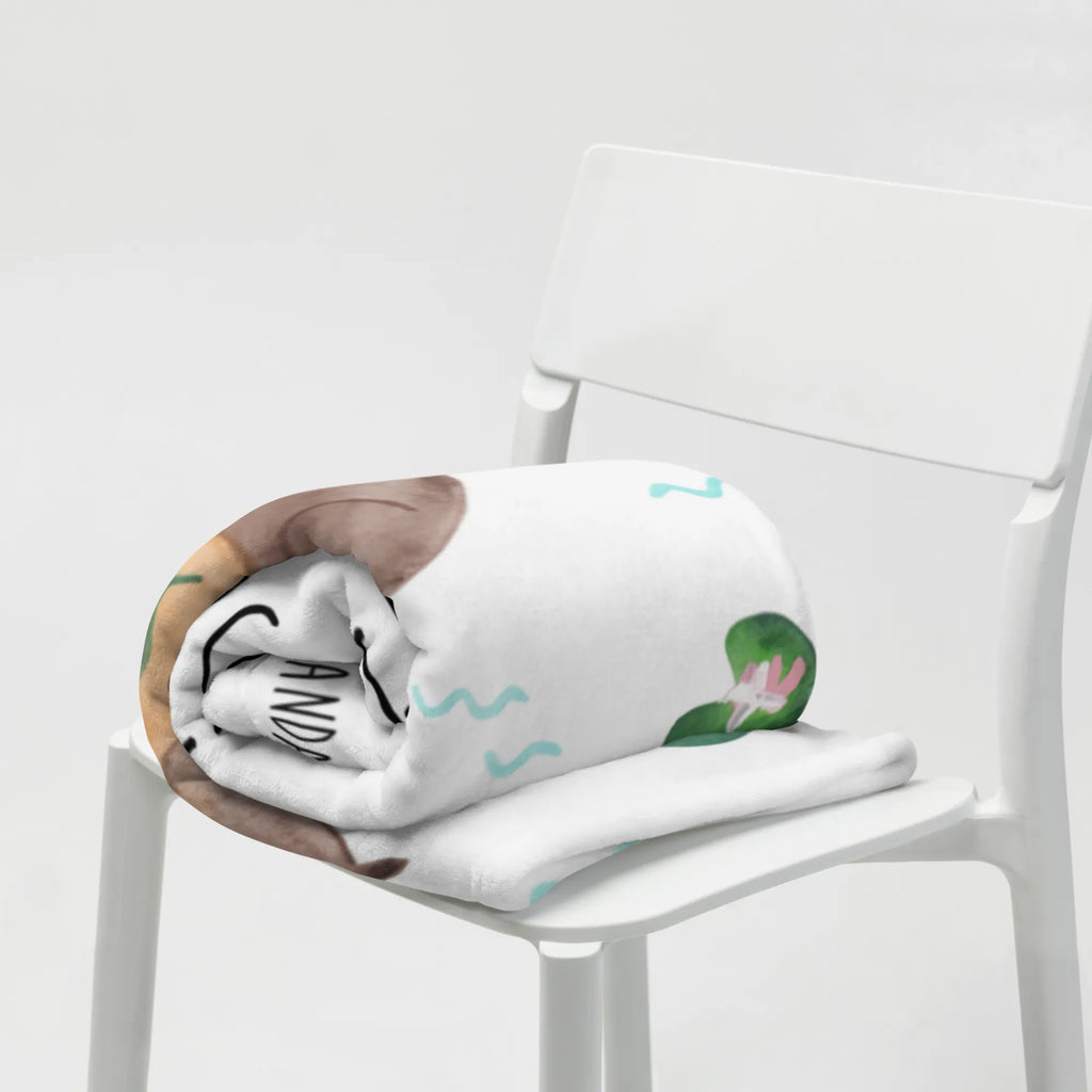 Koc wydra lilia wodna Sofadecke, Wolldecke, Tagesdecke, Wohndecke, Decke, Otter, Fischotter, Seeotter, Otter Seeotter See Otter