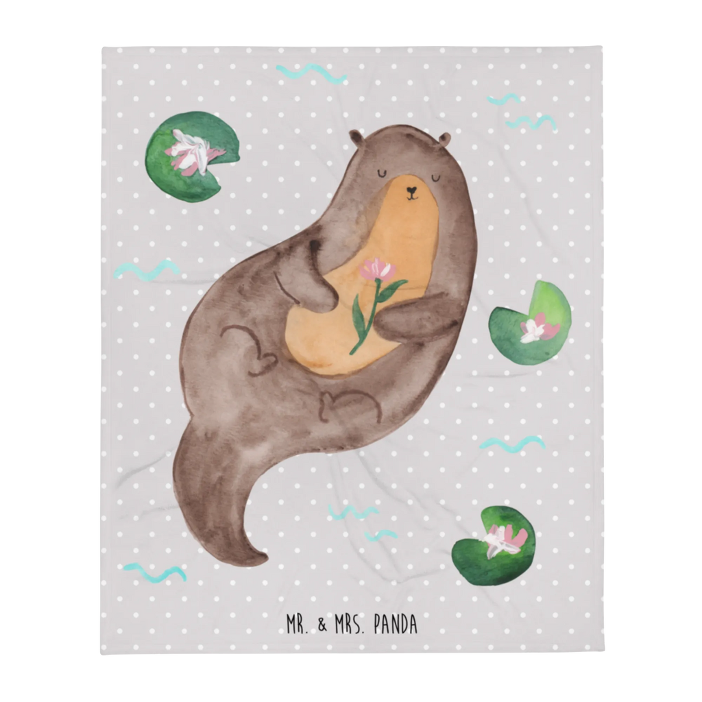 Koc wydra lilia wodna Sofadecke, Wolldecke, Tagesdecke, Wohndecke, Decke, Otter, Fischotter, Seeotter, Otter Seeotter See Otter