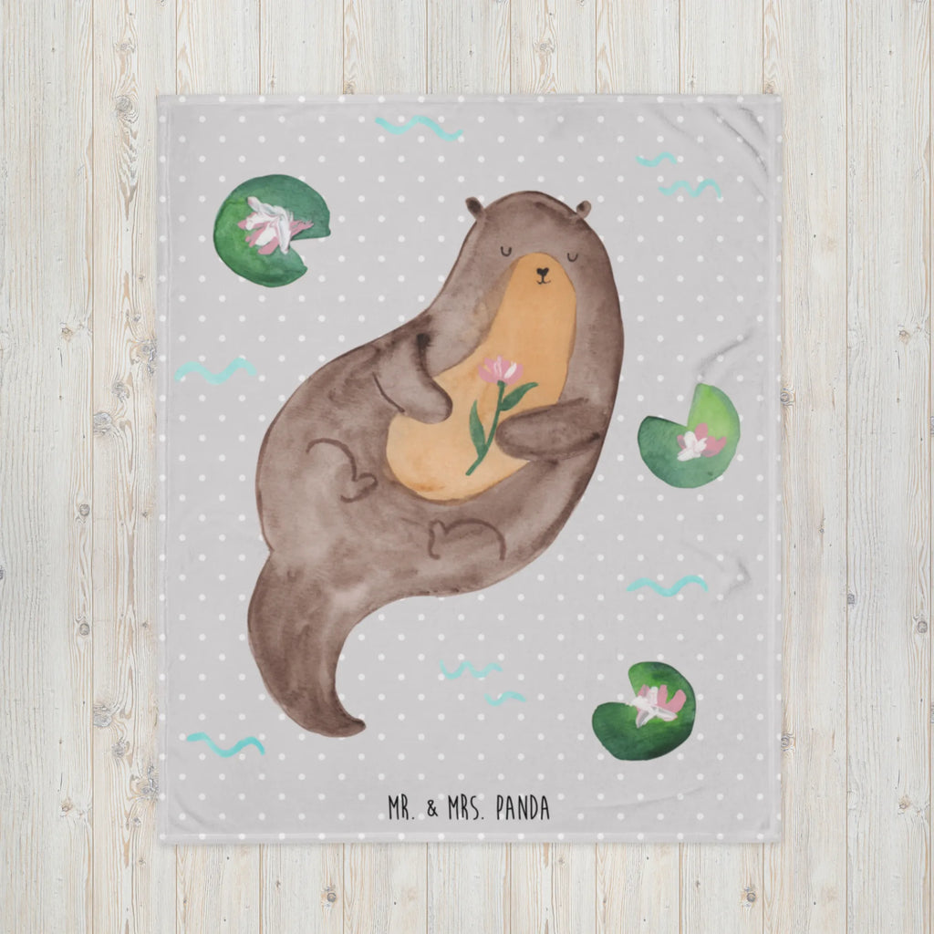 Koc wydra lilia wodna Sofadecke, Wolldecke, Tagesdecke, Wohndecke, Decke, Otter, Fischotter, Seeotter, Otter Seeotter See Otter