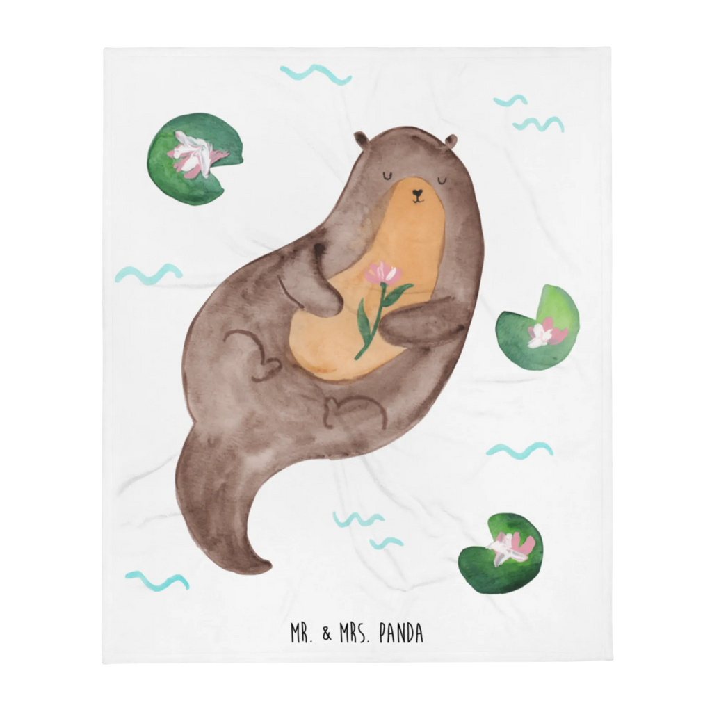 Koc wydra lilia wodna Sofadecke, Wolldecke, Tagesdecke, Wohndecke, Decke, Otter, Fischotter, Seeotter, Otter Seeotter See Otter