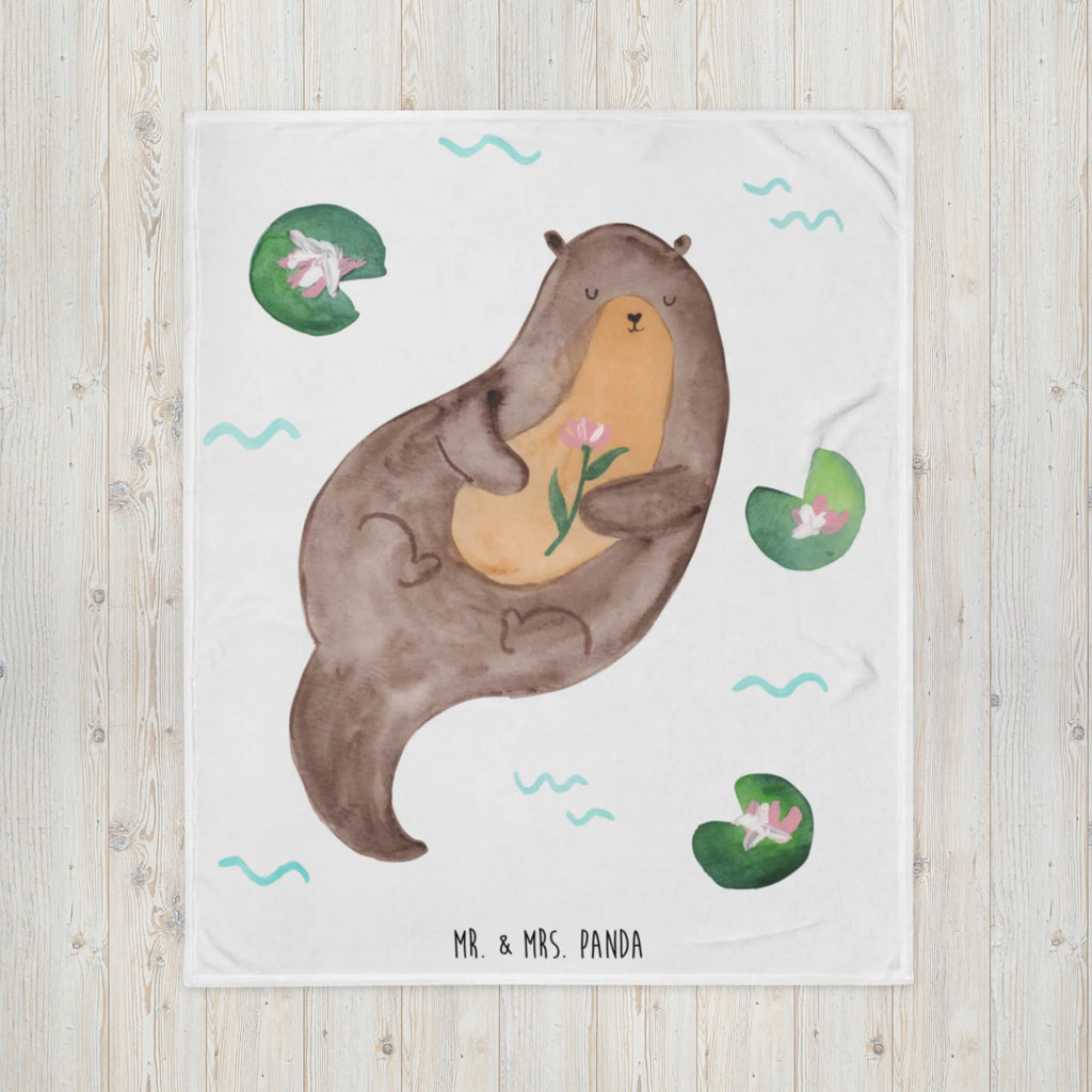 Koc wydra lilia wodna Sofadecke, Wolldecke, Tagesdecke, Wohndecke, Decke, Otter, Fischotter, Seeotter, Otter Seeotter See Otter