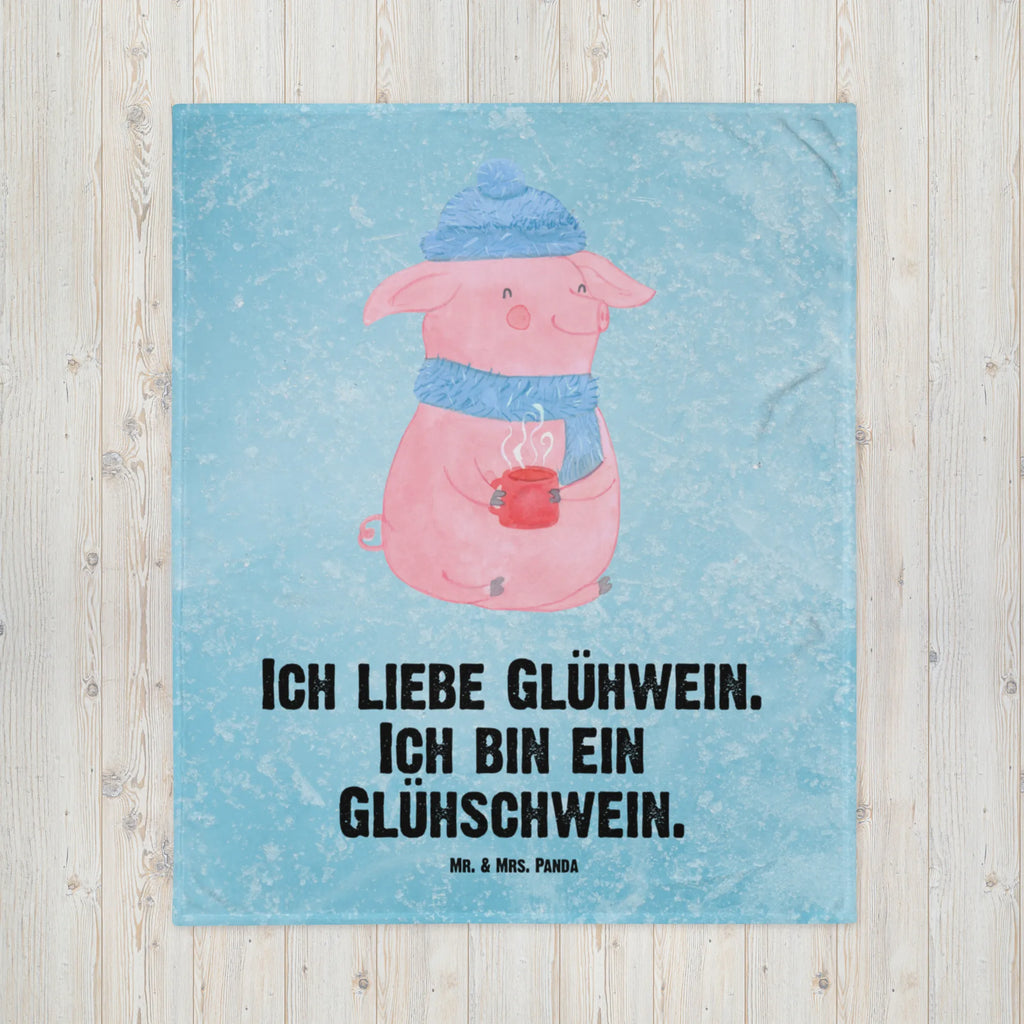 Kuscheldecke Schwein Glühwein Tagesdecke, Decke, Wolldecke, Sofadecke, Wohndecke, Winter, Weihnachten, Weihnachtsdeko, Nikolaus, Advent, Heiligabend, Wintermotiv, Weihnachtsmarkt, Punsch, Glühschwein, Glühwein