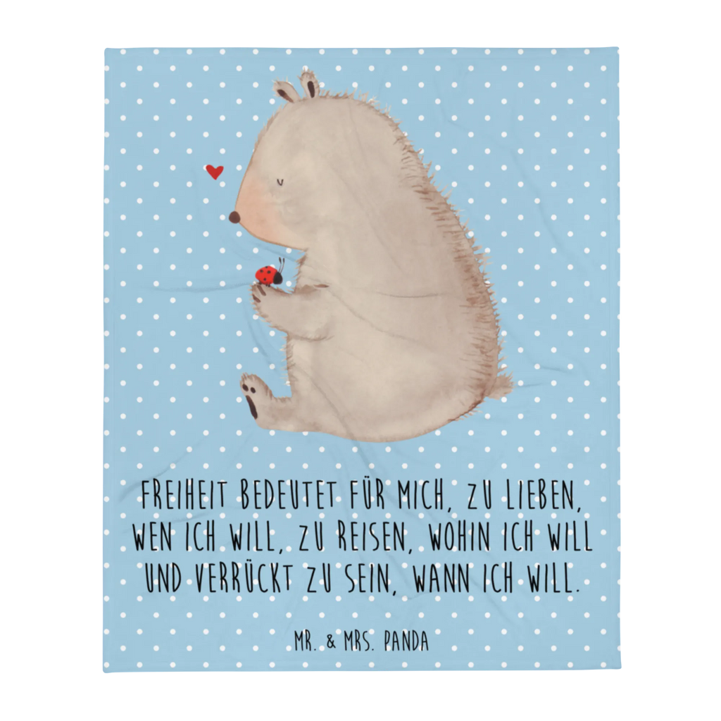 Blanket bear ladybug Tagesdecke, Sofadecke, Wohndecke, Decke, Wolldecke, Bär, Teddy, Teddybär, Motivation, Das Leben ist schön, Marienkäfer, Liebe, Freiheit