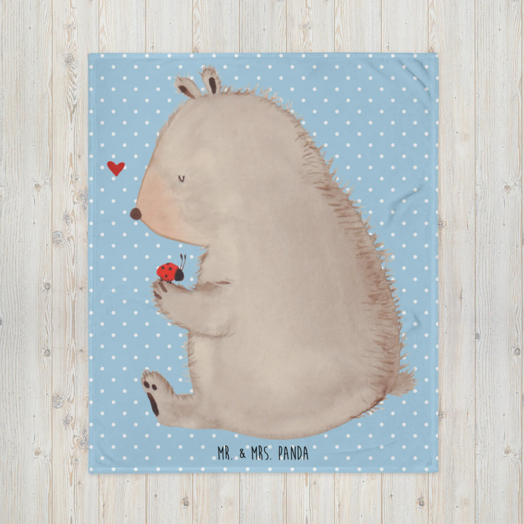 Blanket bear ladybug Tagesdecke, Sofadecke, Wohndecke, Decke, Wolldecke, Bär, Teddy, Teddybär, Motivation, Das Leben ist schön, Marienkäfer, Liebe, Freiheit