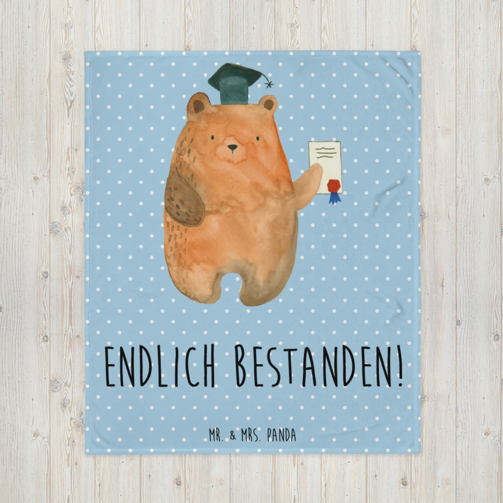 Blanket bear Test Sofadecke, Tagesdecke, Wohndecke, Wolldecke, Decke, Bär, Teddy, Teddybär, Abschlusszeugnis, Abschluss, Prüfungen, Prüfung bestanden, Zeugnis, Abitur
