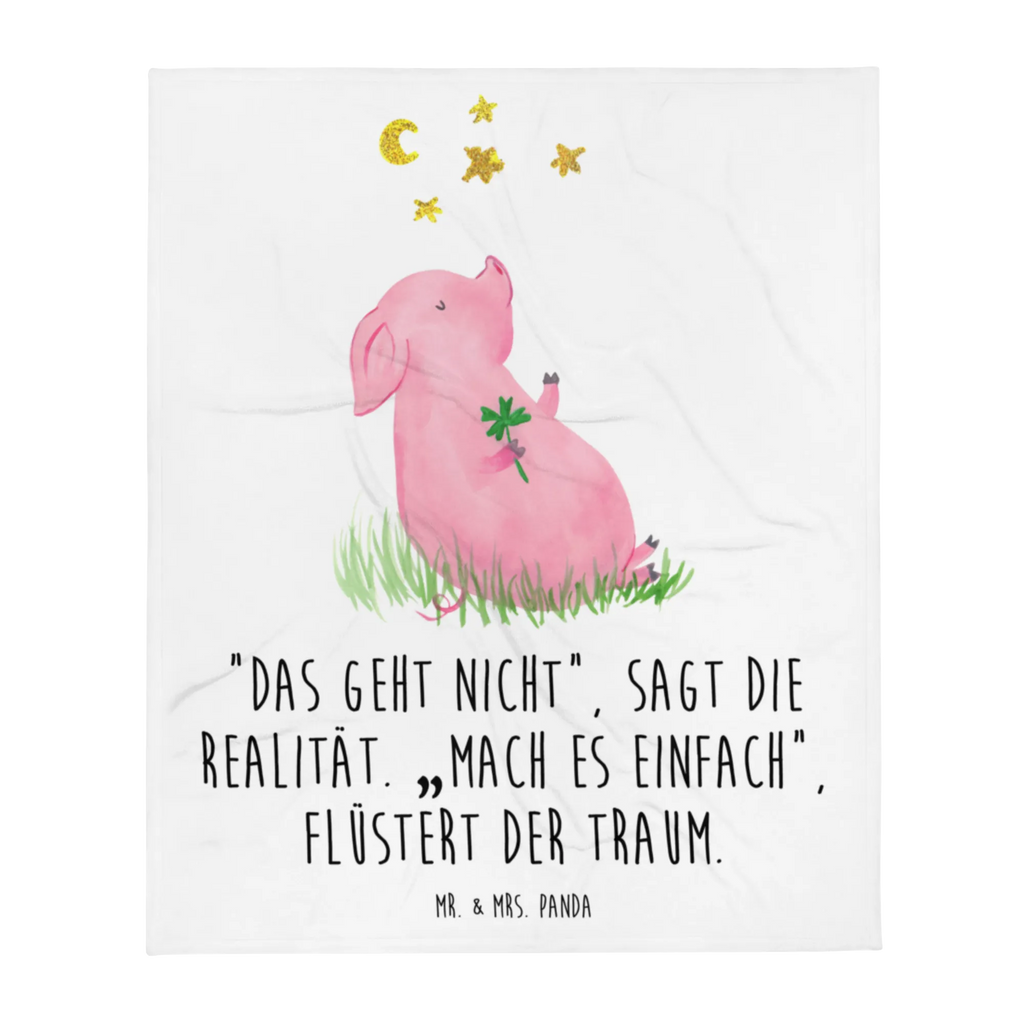 Kuscheldecke Schwein Glück Wohndecke, Decke, Tagesdecke, Wolldecke, Sofadecke, Tiermotive, Gute Laune, lustige Sprüche, Tiere, Schweinchen, Schwein, Ziele, Sterne, Sernchen, Glücksschwein. Glück, Träume, Motivation, Glücksbringer