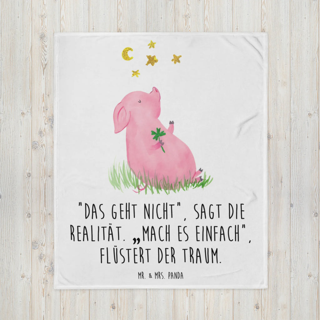 Kuscheldecke Schwein Glück Wohndecke, Decke, Tagesdecke, Wolldecke, Sofadecke, Tiermotive, Gute Laune, lustige Sprüche, Tiere, Schweinchen, Schwein, Ziele, Sterne, Sernchen, Glücksschwein. Glück, Träume, Motivation, Glücksbringer