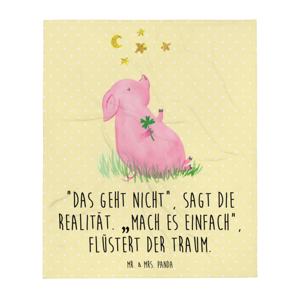 Kuscheldecke Schwein Glück Wohndecke, Decke, Tagesdecke, Wolldecke, Sofadecke, Tiermotive, Gute Laune, lustige Sprüche, Tiere, Schweinchen, Schwein, Ziele, Sterne, Sernchen, Glücksschwein. Glück, Träume, Motivation, Glücksbringer