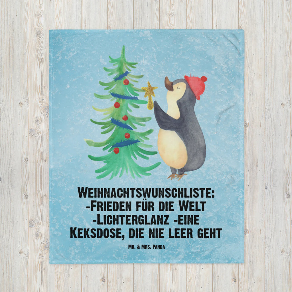 Kuscheldecke Pinguin Weihnachtsbaum Wolldecke, Decke, Tagesdecke, Wohndecke, Sofadecke, Winter, Weihnachten, Weihnachtsdeko, Nikolaus, Advent, Heiligabend, Wintermotiv, Pinguin