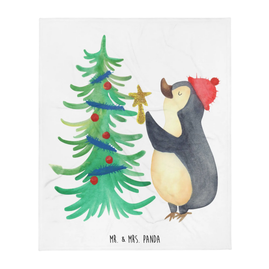 Kuscheldecke Pinguin Weihnachtsbaum Wolldecke, Decke, Tagesdecke, Wohndecke, Sofadecke, Winter, Weihnachten, Weihnachtsdeko, Nikolaus, Advent, Heiligabend, Wintermotiv, Pinguin