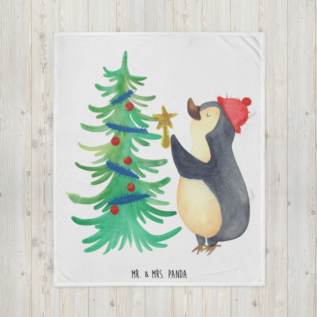 Kuscheldecke Pinguin Weihnachtsbaum Wolldecke, Decke, Tagesdecke, Wohndecke, Sofadecke, Winter, Weihnachten, Weihnachtsdeko, Nikolaus, Advent, Heiligabend, Wintermotiv, Pinguin