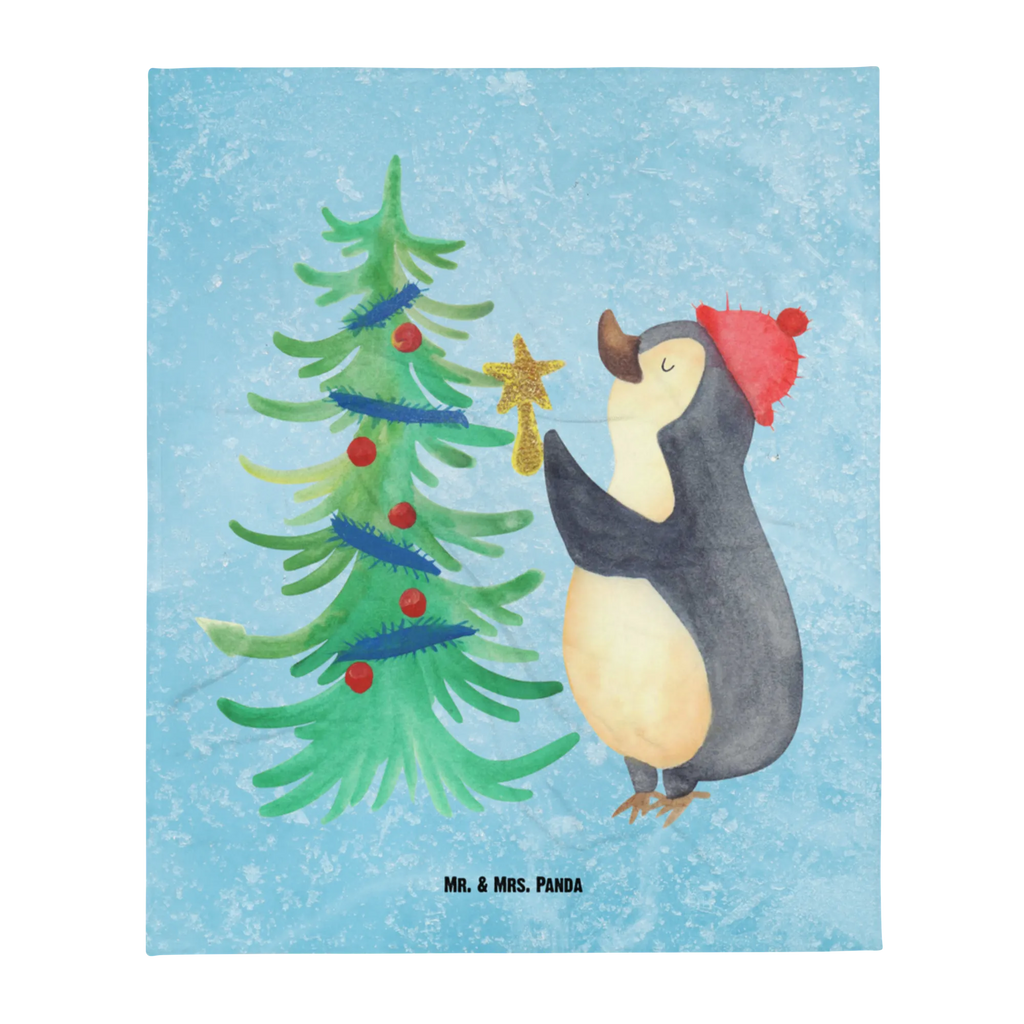 Kuscheldecke Pinguin Weihnachtsbaum Wolldecke, Decke, Tagesdecke, Wohndecke, Sofadecke, Winter, Weihnachten, Weihnachtsdeko, Nikolaus, Advent, Heiligabend, Wintermotiv, Pinguin