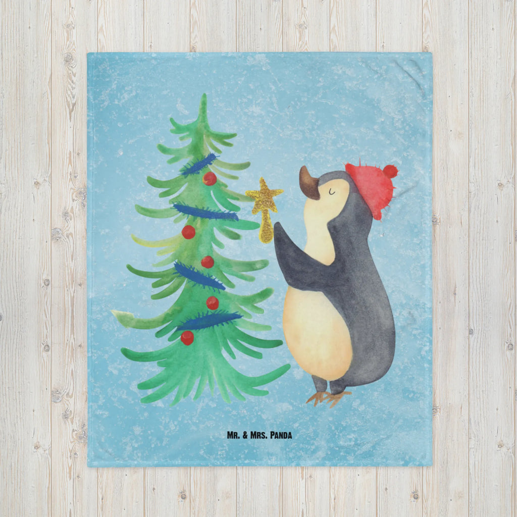 Kuscheldecke Pinguin Weihnachtsbaum Wolldecke, Decke, Tagesdecke, Wohndecke, Sofadecke, Winter, Weihnachten, Weihnachtsdeko, Nikolaus, Advent, Heiligabend, Wintermotiv, Pinguin