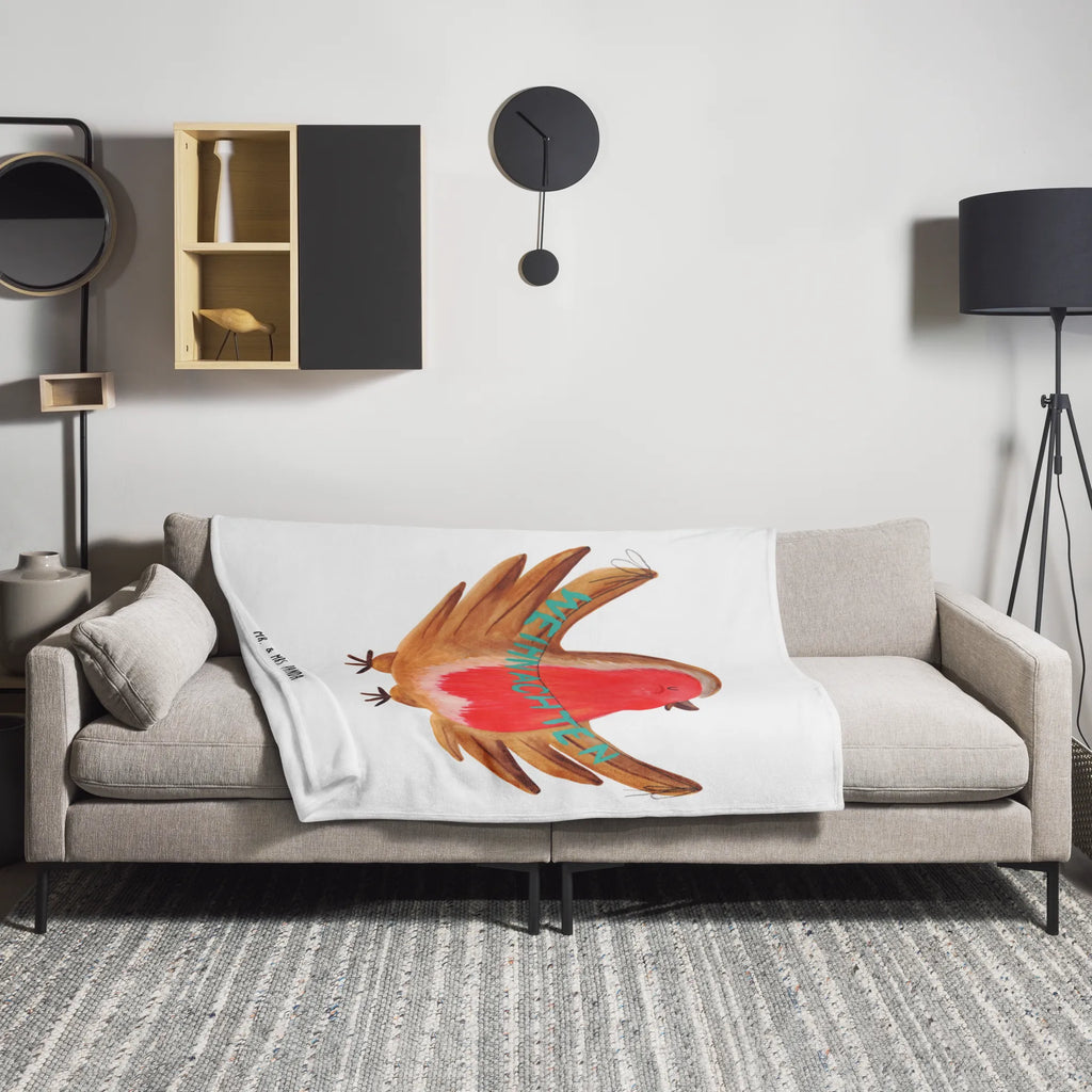 Kuscheldecke Rotkehlchen Weihnachten Wolldecke, Wohndecke, Sofadecke, Tagesdecke, Decke, Winter, Weihnachten, Weihnachtsdeko, Nikolaus, Advent, Heiligabend, Wintermotiv, xmas, Weihnachtsmotiv, Vogel, Weihnachtsgruß, Frohe Weihnachten