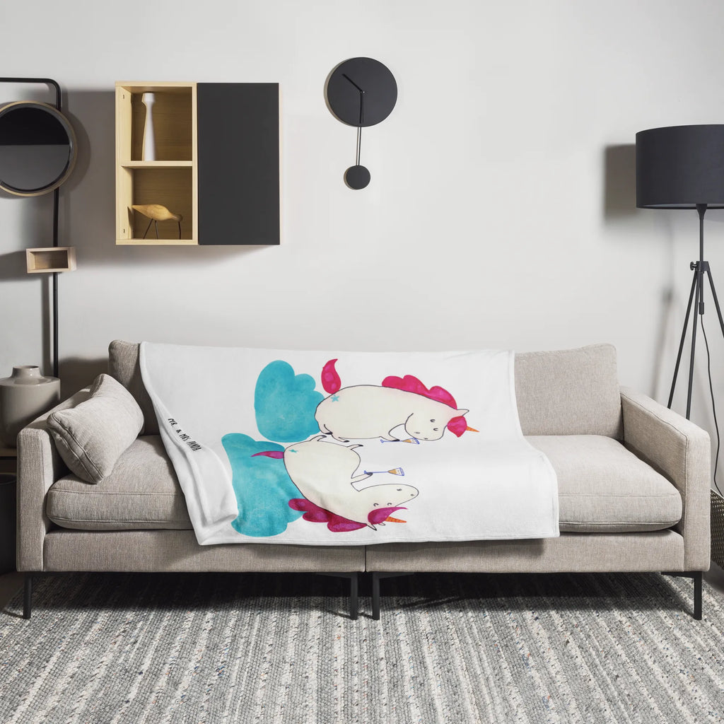 Koc jednorożec szampan Wohndecke, Sofadecke, Decke, Tagesdecke, Wolldecke, Einhorn, Einhörner, Einhorn Deko, Unicorn, Mädelsabend, BFF, Sekt, Beste, Freundin, Anstoßen, Freundinnen, Korken, Spaß, Party