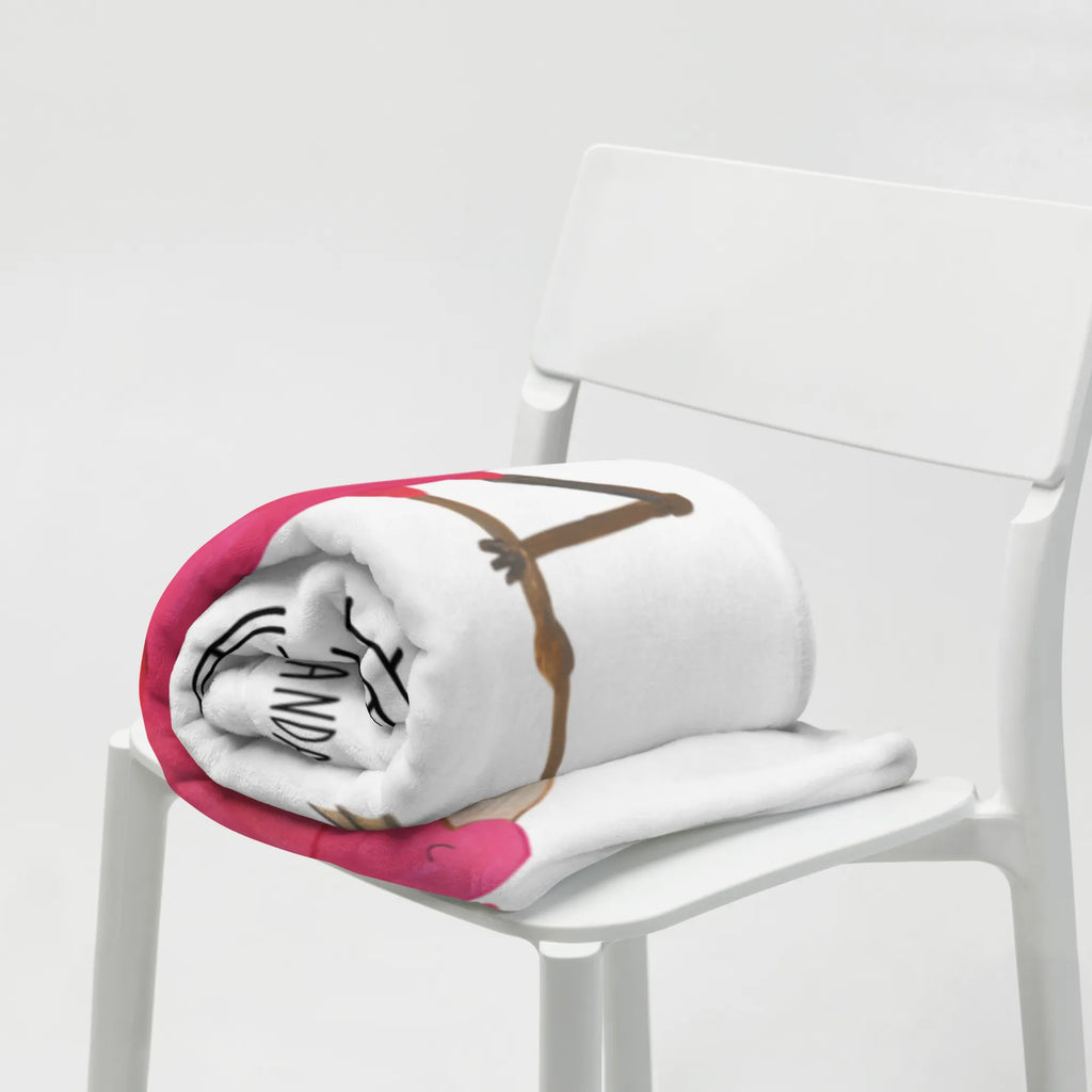 Kuscheldecke Flamingo Yoga Wolldecke, Decke, Tagesdecke, Sofadecke, Wohndecke, Flamingo, Achtsamkeit, Yoga, Vogel, Aufregen, Entspannung, Yoga-Übung, Ärger, Tiefenentspannung, Namaste