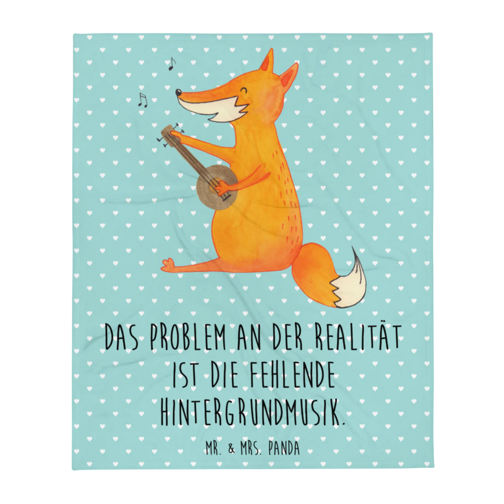 Kuscheldecke Fuchs Gitarre Wolldecke, Wohndecke, Sofadecke, Decke, Tagesdecke, Fuchs, Füchse, Sänger, Gitarre, Musik Spruch, Geschenk Musiker, Sängerin, Musikerin
