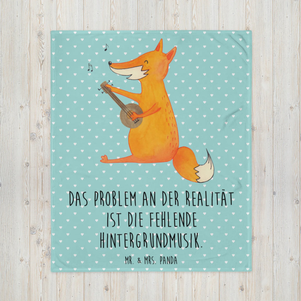 Kuscheldecke Fuchs Gitarre Wolldecke, Wohndecke, Sofadecke, Decke, Tagesdecke, Fuchs, Füchse, Sänger, Gitarre, Musik Spruch, Geschenk Musiker, Sängerin, Musikerin