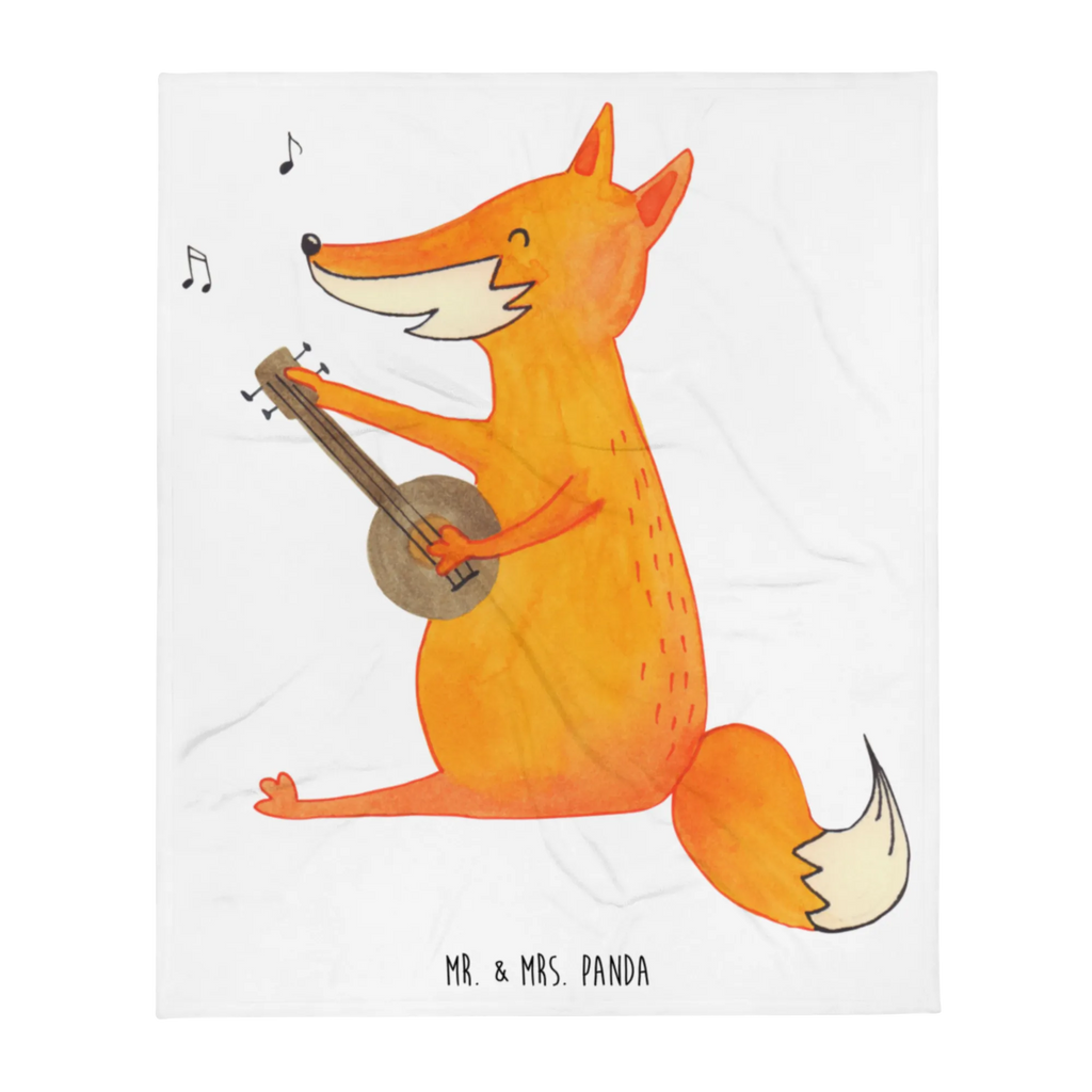 Kuscheldecke Fuchs Gitarre Wolldecke, Wohndecke, Sofadecke, Decke, Tagesdecke, Fuchs, Füchse, Sänger, Gitarre, Musik Spruch, Geschenk Musiker, Sängerin, Musikerin