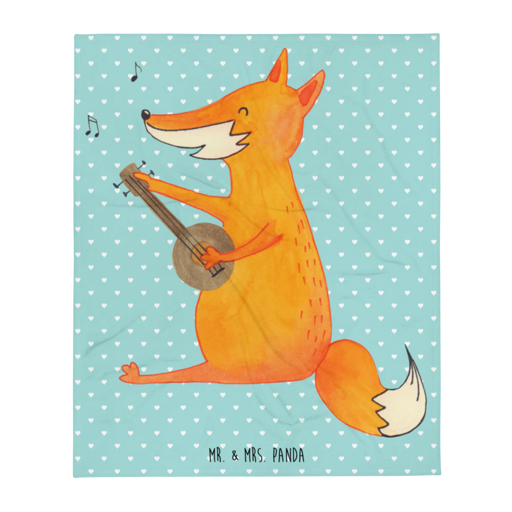 Kuscheldecke Fuchs Gitarre Wolldecke, Wohndecke, Sofadecke, Decke, Tagesdecke, Fuchs, Füchse, Sänger, Gitarre, Musik Spruch, Geschenk Musiker, Sängerin, Musikerin