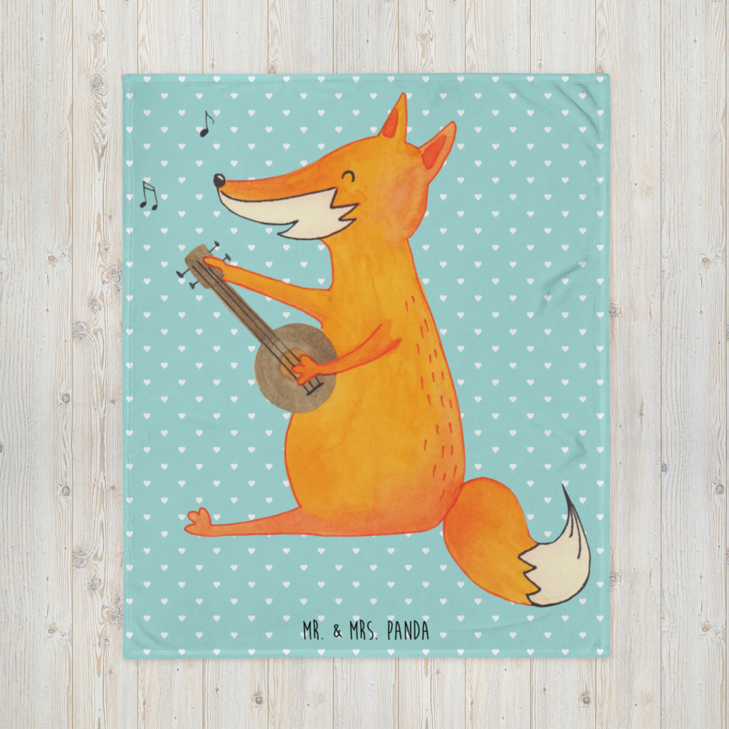 Kuscheldecke Fuchs Gitarre Wolldecke, Wohndecke, Sofadecke, Decke, Tagesdecke, Fuchs, Füchse, Sänger, Gitarre, Musik Spruch, Geschenk Musiker, Sängerin, Musikerin