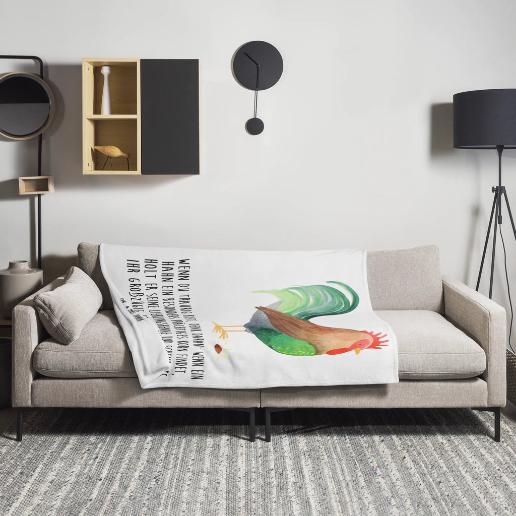 Kuscheldecke Hahn mit Korn Wolldecke, Tagesdecke, Sofadecke, Wohndecke, Decke, Bauernhof, Hoftiere, Landwirt, Landwirtin, Eier, Henne, Natur, Korn, Hahn