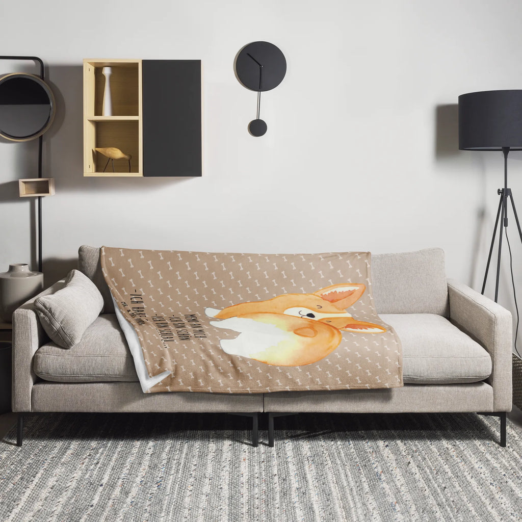 Koc Corgi tyłek Sofadecke, Decke, Tagesdecke, Wohndecke, Wolldecke, Hund, Hundemotiv, Haustier, Hunderasse, Tierliebhaber, Hundebesitzer, Sprüche, Spruch, Corgie, Motivation, Hundeliebe, Selbstliebe