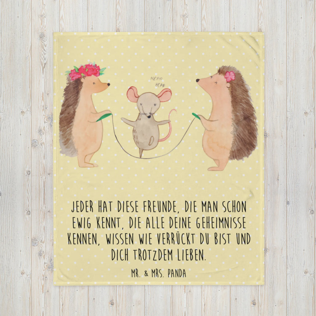 Kuscheldecke Igel Seilhüpfen Sofadecke, Decke, Wolldecke, Wohndecke, Tagesdecke, Tiermotive, Gute Laune, lustige Sprüche, Tiere, Kindergarten, Maus, Igel, Kinder, Seilspringen, Seilhüpfen