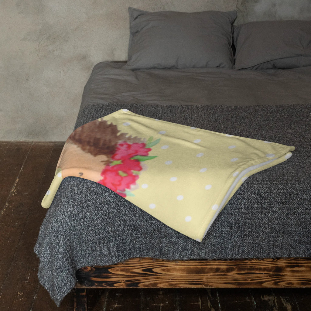 Kuscheldecke Igel Seilhüpfen Sofadecke, Decke, Wolldecke, Wohndecke, Tagesdecke, Tiermotive, Gute Laune, lustige Sprüche, Tiere, Kindergarten, Maus, Igel, Kinder, Seilspringen, Seilhüpfen