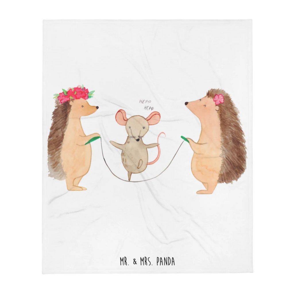 Kuscheldecke Igel Seilhüpfen Sofadecke, Decke, Wolldecke, Wohndecke, Tagesdecke, Tiermotive, Gute Laune, lustige Sprüche, Tiere, Kindergarten, Maus, Igel, Kinder, Seilspringen, Seilhüpfen