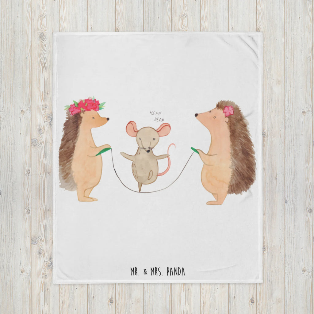 Kuscheldecke Igel Seilhüpfen Sofadecke, Decke, Wolldecke, Wohndecke, Tagesdecke, Tiermotive, Gute Laune, lustige Sprüche, Tiere, Kindergarten, Maus, Igel, Kinder, Seilspringen, Seilhüpfen